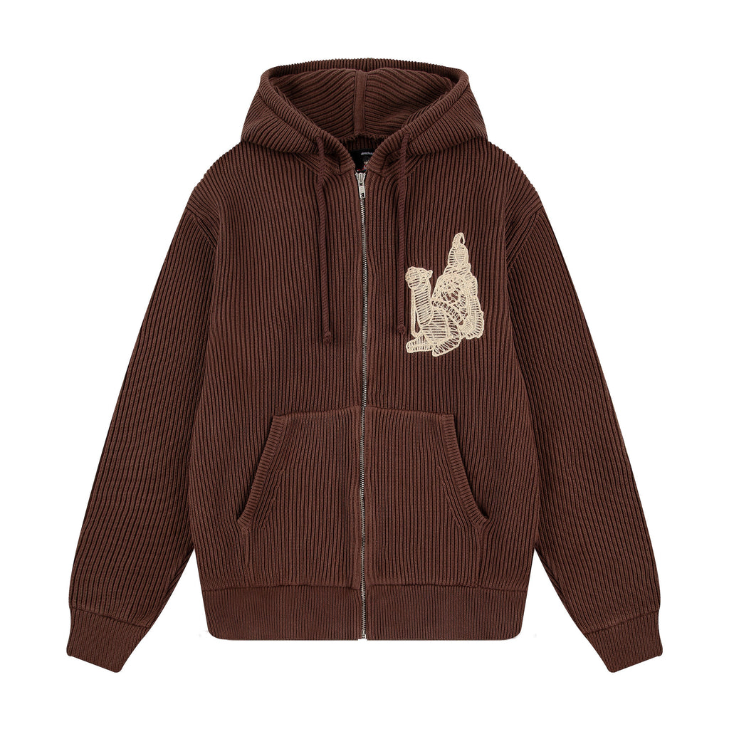 "yasmin v3" Zip Up knit brown