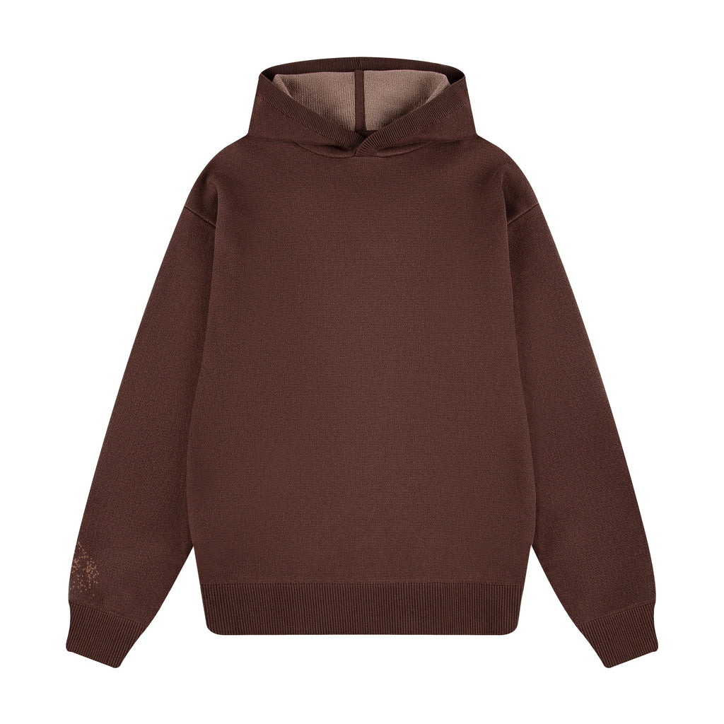 "awakening" knit Hoodie brown