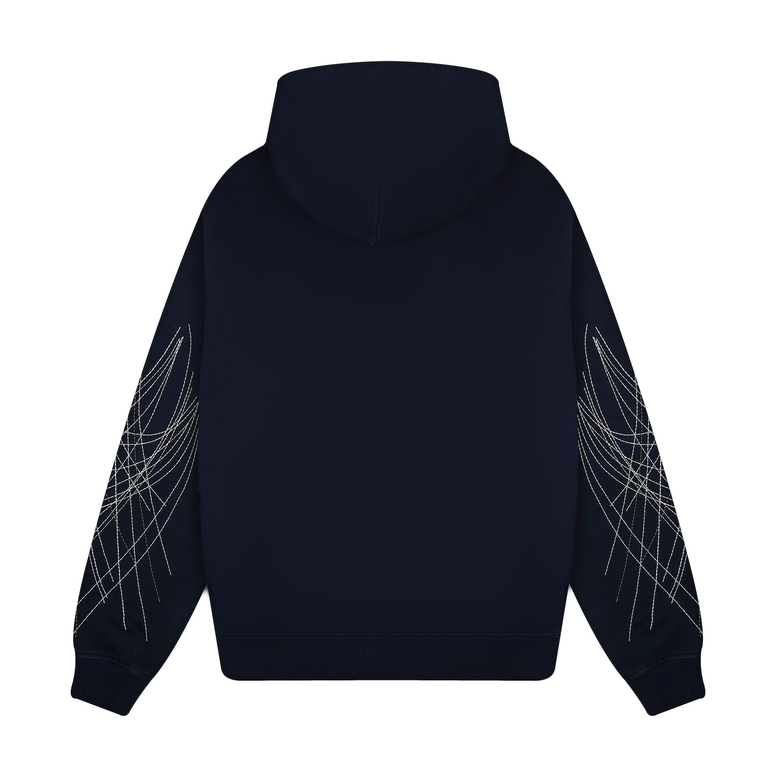 "sashiko" Zip Up navy