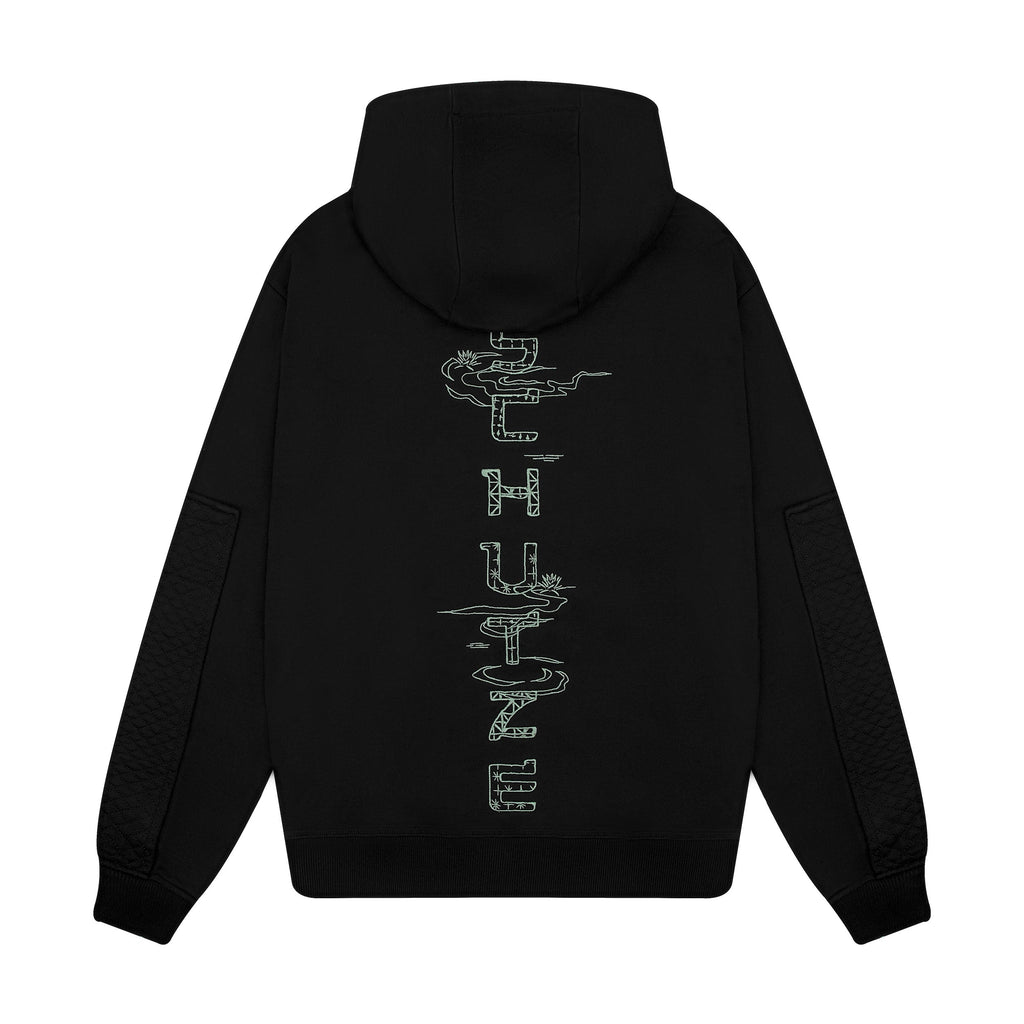 "sashiko" Hoodie black