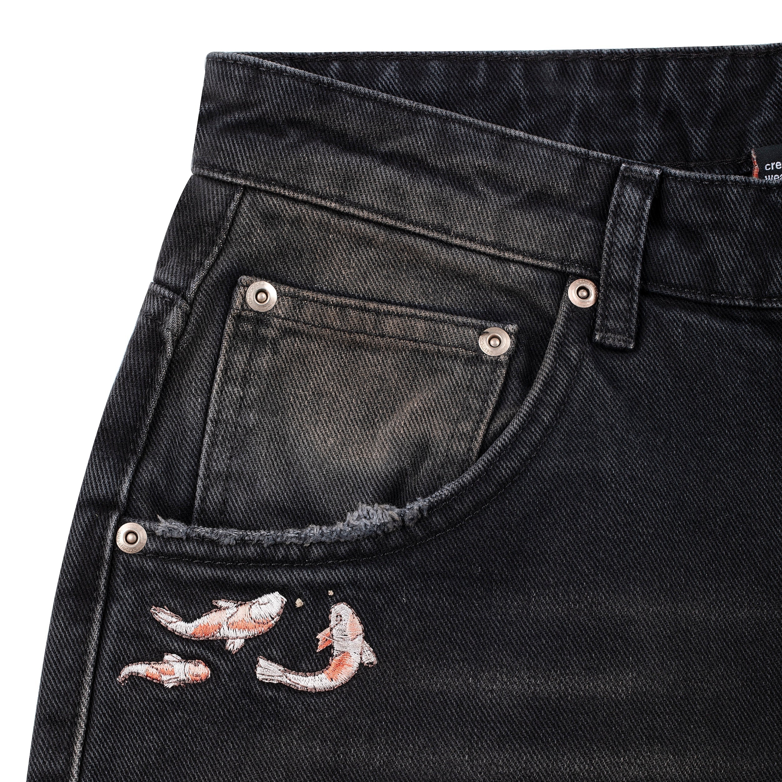 "koi fish v2" denim black