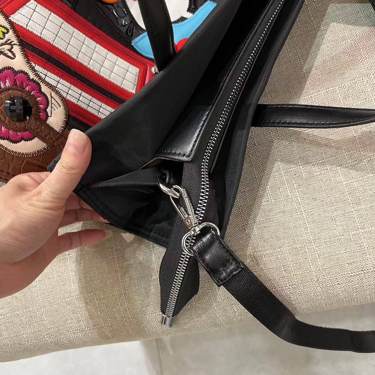 Chrome Heart Leather Bag Embroidery Embroidery Bag Crossbody Tote Bag