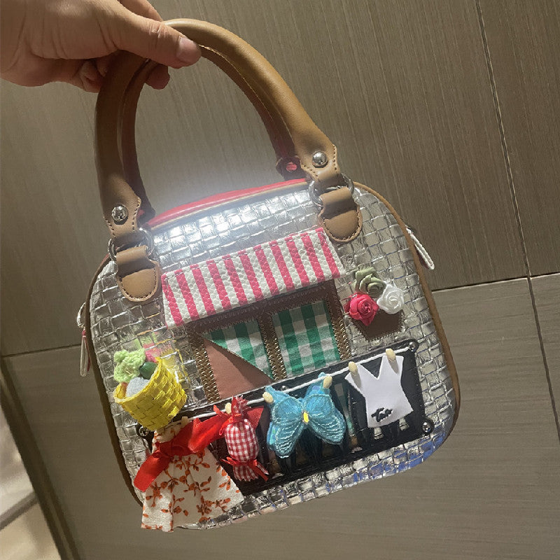 Chrome Heart Leather Bag Handbag Crossbody Bag